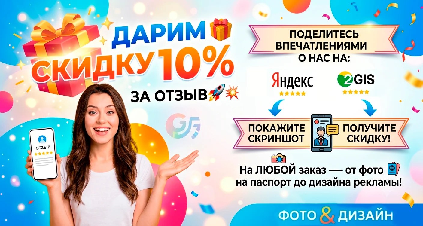 Акция: скидка 10% за отзыв