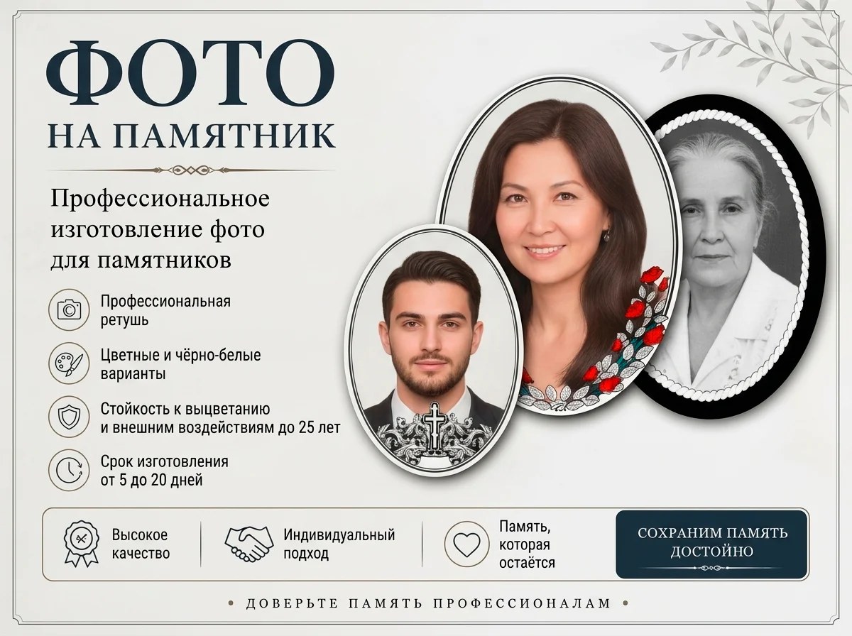 Изготовление овалов на памятник